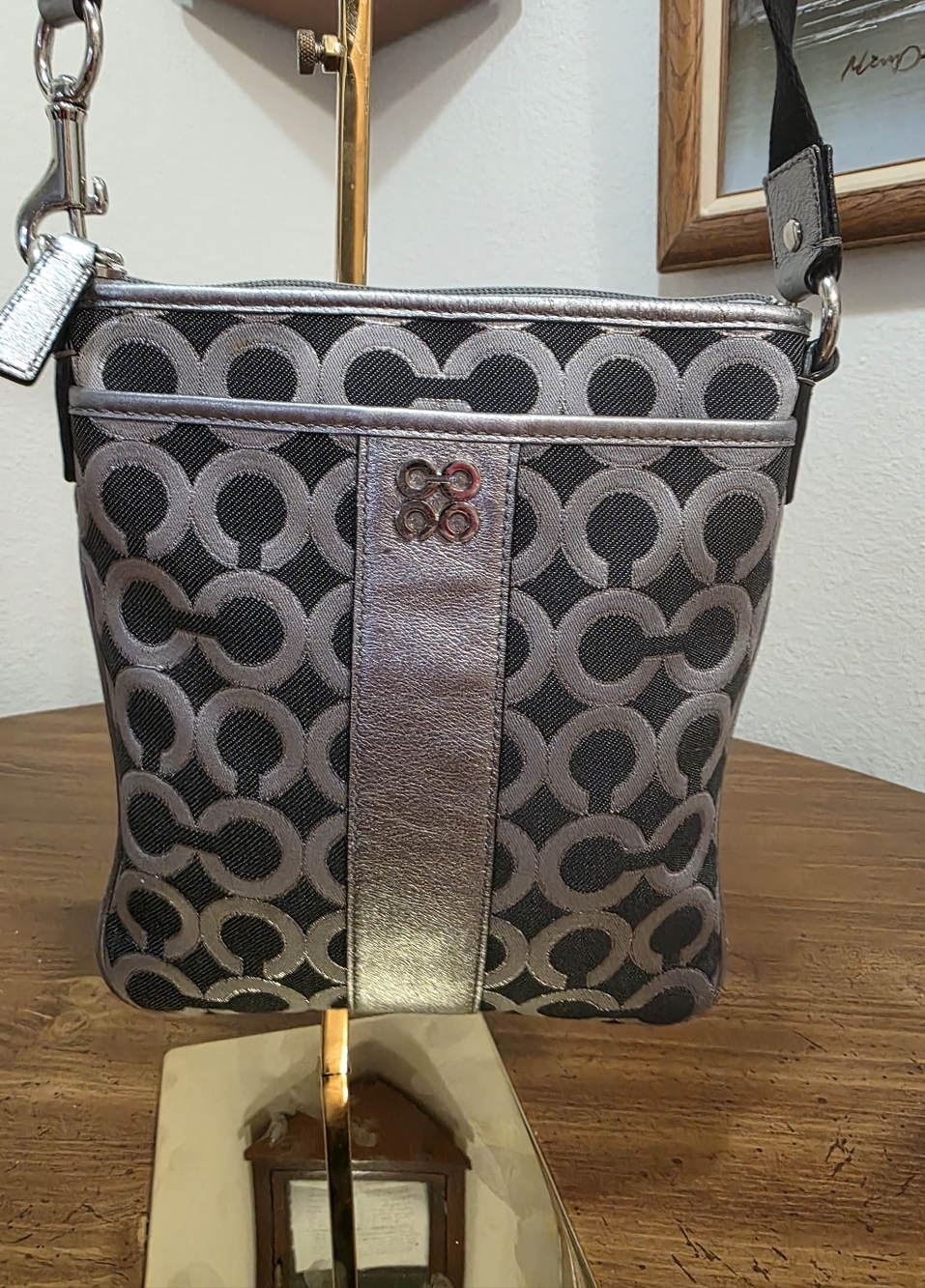 Coach Julia Op Art Swingback Crossbody Bag - Picture 2 of 11